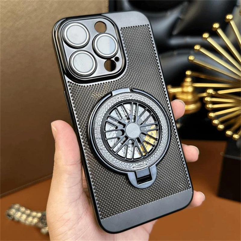 Capa de Celular de Luxo com Suporte Magnético Giratório