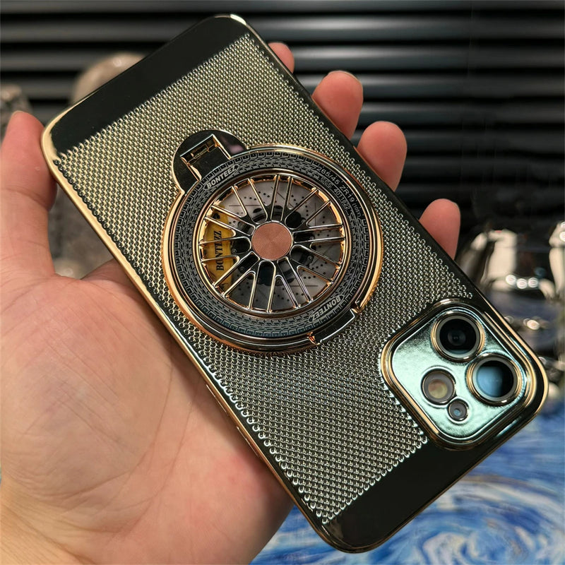 Capa de Celular de Luxo com Suporte Magnético Giratório